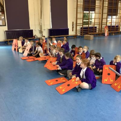 The children in Year 4 had a Roman Day whereby a Roman Centurion visited them for the day.